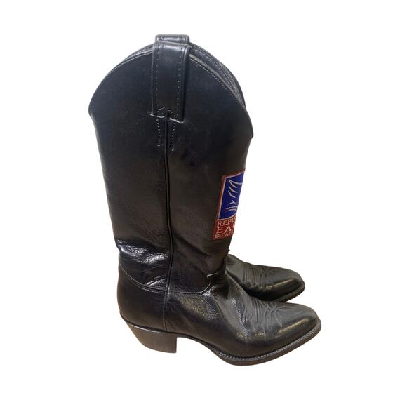 Justin Brand Shoes - Justin Brand Black "Repulican Eagles" Leather Cowboy Boot Sz  7